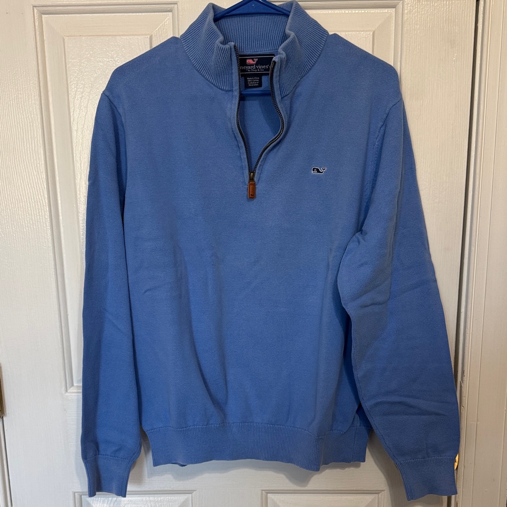 Vineyard Vines Men's Sky Blue Quarter-Zip Pullover